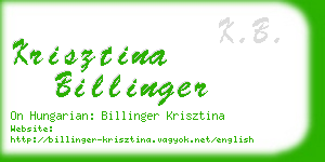 krisztina billinger business card